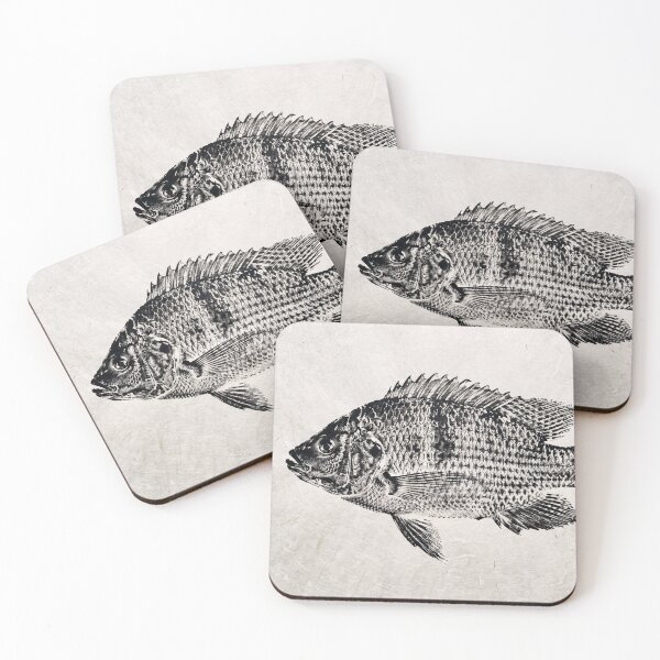 Item preview, Gyotaku Tilapia Fish Print - Japanese Sumi-e Art II designed and sold by Yaremchuk.