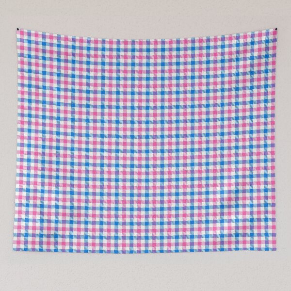 Item preview, Pink And Blue Gingham Check White  designed and sold by PatternTitan.
