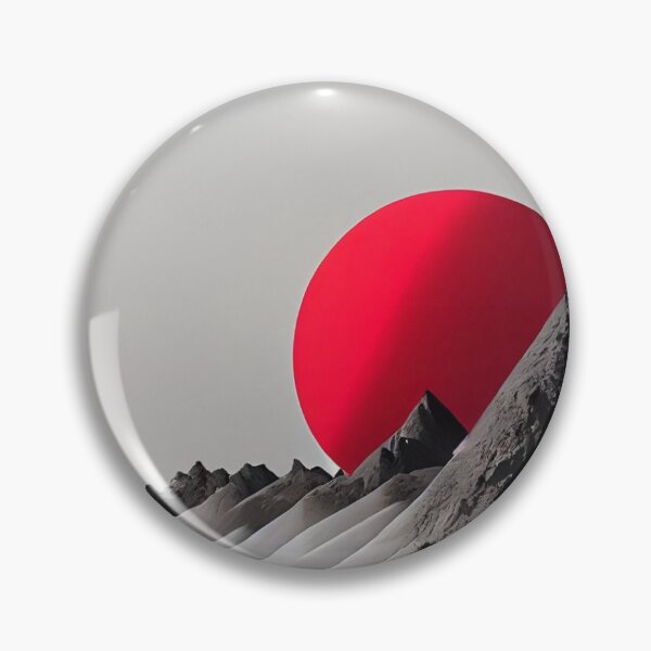Item preview, Minimalist Red Sun Mountain Landscape — Surreal Japanese Aesthetic Art designed and sold by LYAN-STORE.