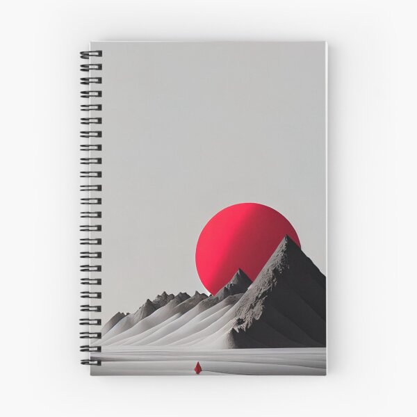 Item preview, Minimalist Red Sun Mountain Landscape — Surreal Japanese Aesthetic Art designed and sold by LYAN-STORE.