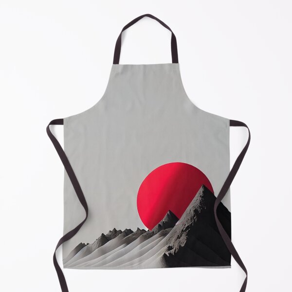 Item preview, Minimalist Red Sun Mountain Landscape — Surreal Japanese Aesthetic Art designed and sold by LYAN-STORE.