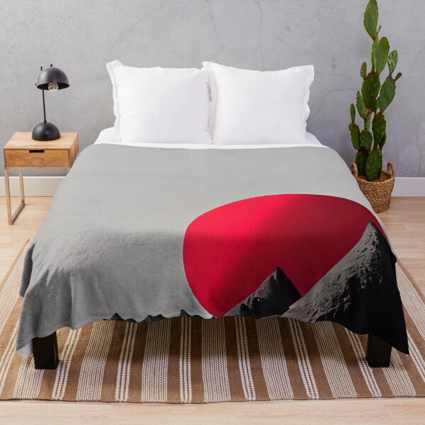 Item preview, Minimalist Red Sun Mountain Landscape — Surreal Japanese Aesthetic Art designed and sold by LYAN-STORE.