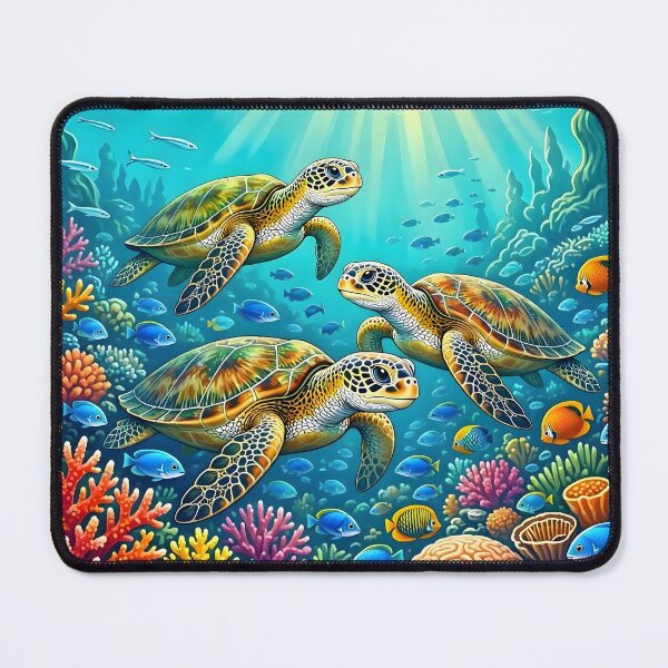 Item preview, Vibrant Sea Turtles Underwater Coral Reef designed and sold by Herodestroyer.