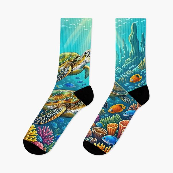 Item preview, Vibrant Sea Turtles Underwater Coral Reef designed and sold by Herodestroyer.