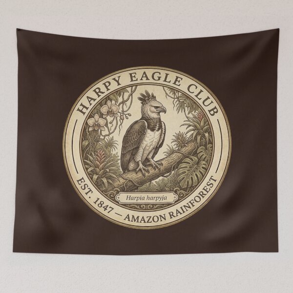 Item preview, Harpy Eagle Club Amazon Rainforest Vintage Badge designed and sold by CalmCapy Co.