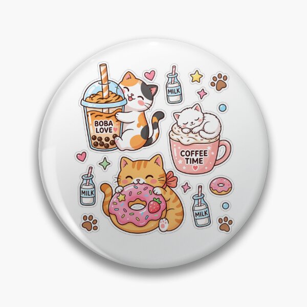 Item preview, Kawaii Cats Boba Coffee and Donuts designed and sold by ShairoArt.