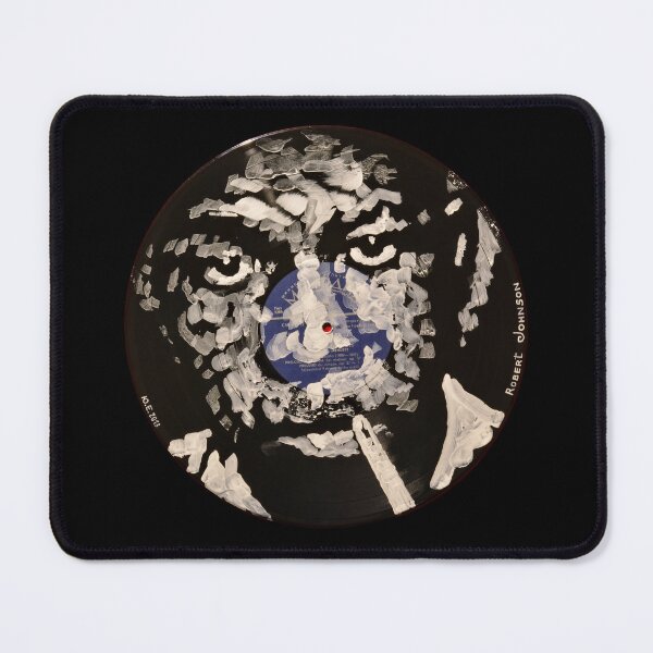 Item preview, Robert Johnson King of Delta Blues Legend Portrait Painted on Vinyl Record Wall Art – Facevinyl #53 designed and sold by Yurii Yermolenko.
