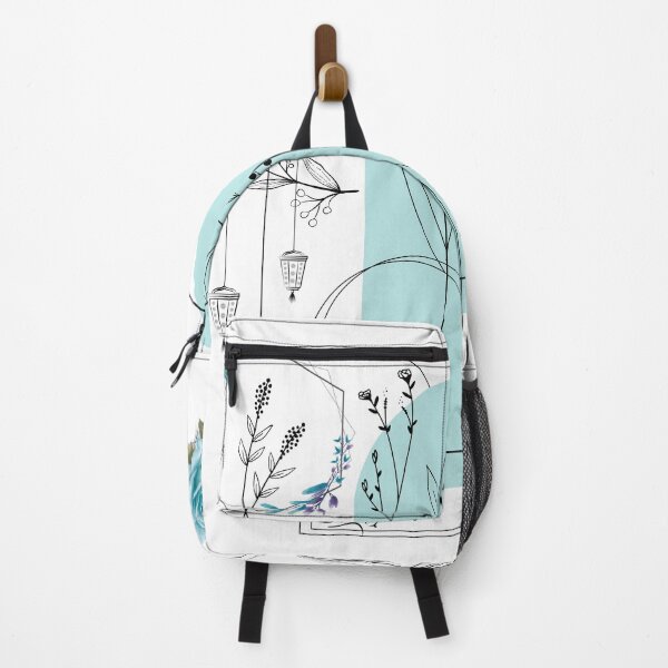 Item preview, Blue Rose & Light Teal Geometric Arch Botanical Line Art designed and sold by Verantia.