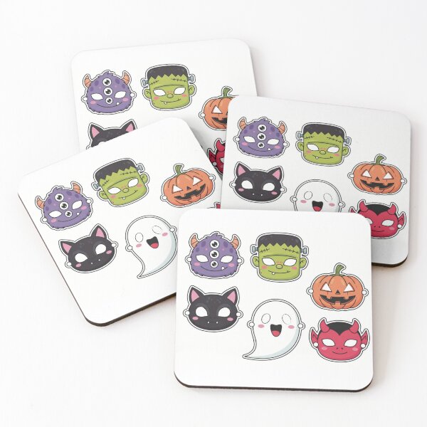 Item preview, Cute Halloween Masks Sticker Sheet — Kawaii Ghost Pumpkin Monster Pack designed and sold by LYAN-STORE.