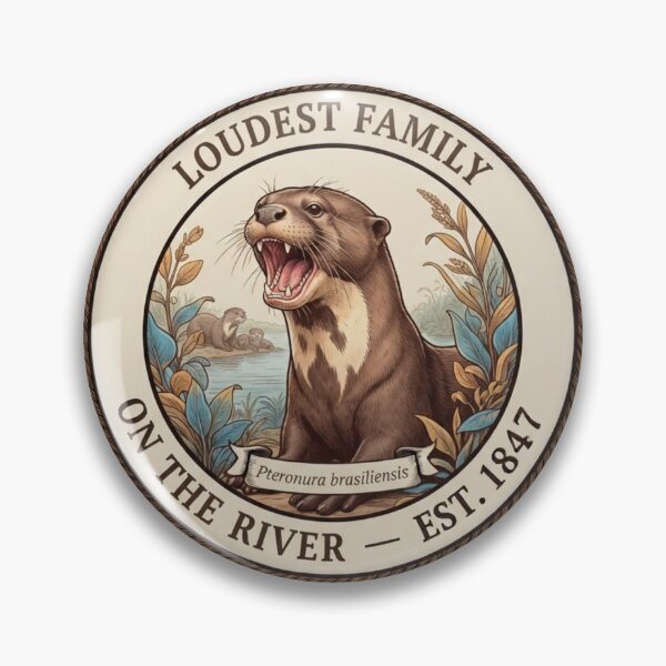 Item preview, Giant River Otter Club Amazon Vintage Badge designed and sold by CalmCapy Co.