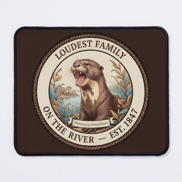 Item preview, Giant River Otter Club Amazon Vintage Badge designed and sold by CalmCapy Co.