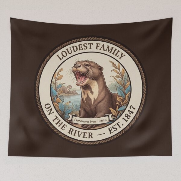 Item preview, Giant River Otter Club Amazon Vintage Badge designed and sold by CalmCapy Co.