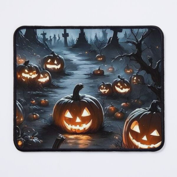 Item preview, Haunted Castle and Pumpkin Patch Graveyard — Spooky Halloween Night designed and sold by LYAN-STORE.