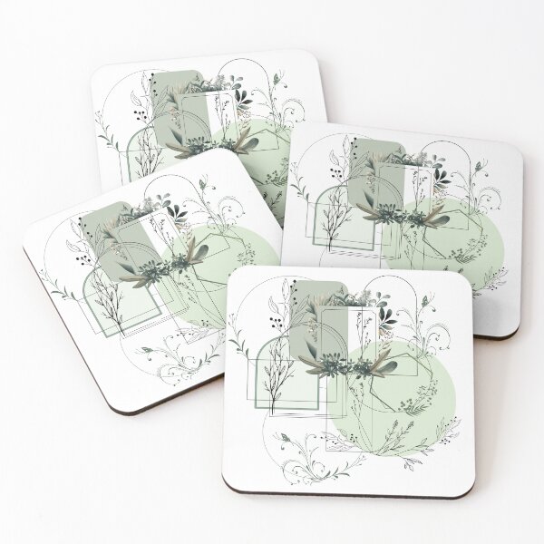 Item preview, Sage Green Botanical Line Art & Geometric Abstract Collage designed and sold by Verantia.