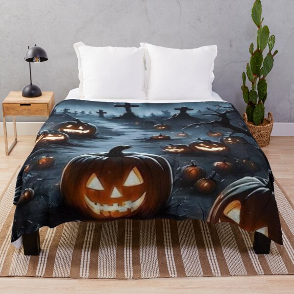 Item preview, Haunted Castle and Pumpkin Patch Graveyard — Spooky Halloween Night designed and sold by LYAN-STORE.