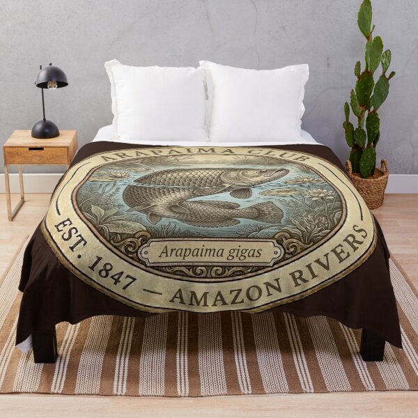 Item preview, Arapaima Club Amazon Rivers Vintage Badge designed and sold by CalmCapy Co.