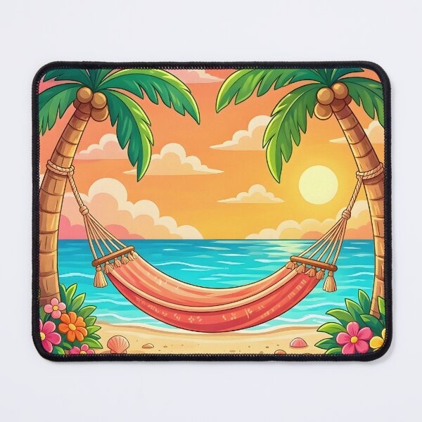 Item preview, Tropical Beach Hammock Sunset Palm Trees designed and sold by Herodestroyer.