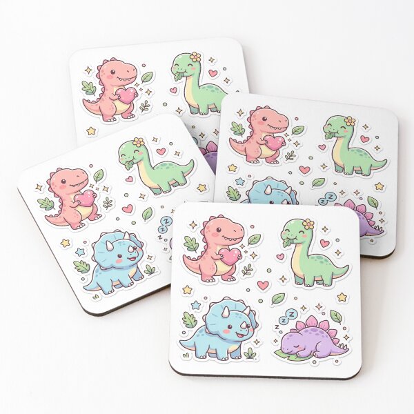 Item preview, Cute Kawaii Dinosaur Sticker Pack designed and sold by ShairoArt.