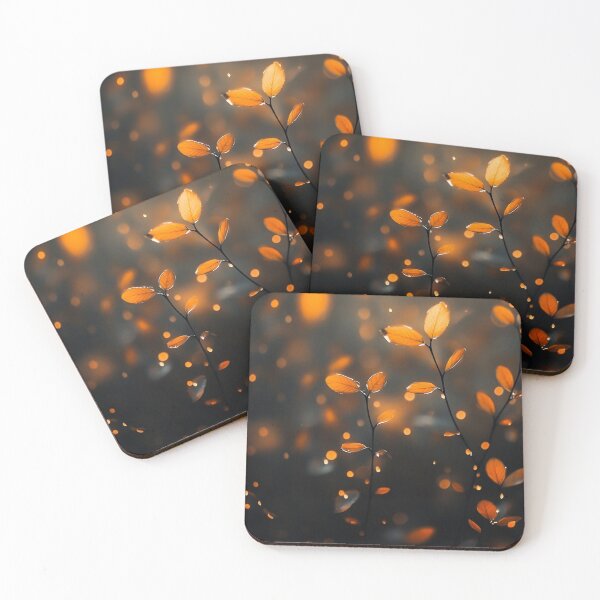 Item preview, Golden Autumn Leaves with Bokeh Lights — Cozy Fall Nature Photo Print designed and sold by LYAN-STORE.