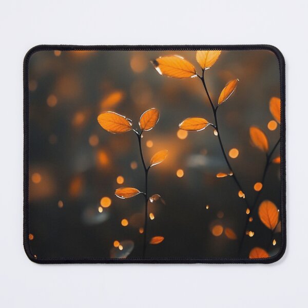 Item preview, Golden Autumn Leaves with Bokeh Lights — Cozy Fall Nature Photo Print designed and sold by LYAN-STORE.