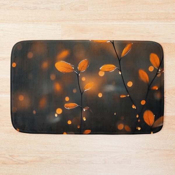Item preview, Golden Autumn Leaves with Bokeh Lights — Cozy Fall Nature Photo Print designed and sold by LYAN-STORE.
