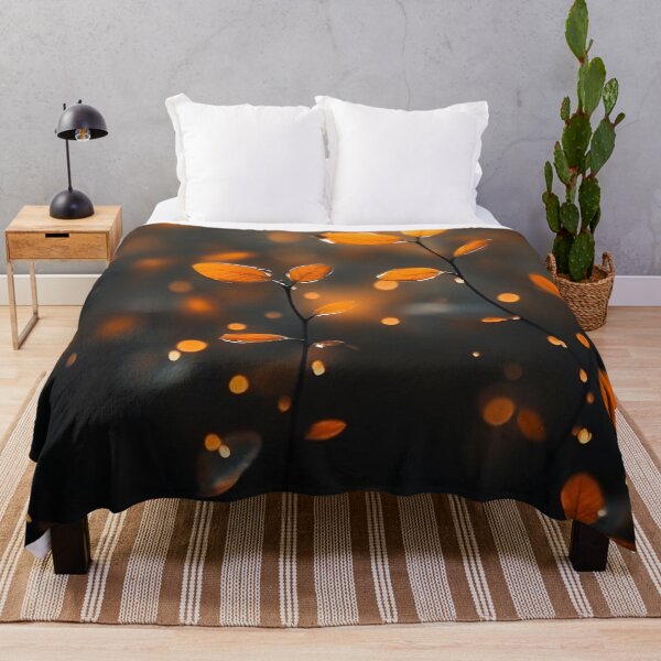 Item preview, Golden Autumn Leaves with Bokeh Lights — Cozy Fall Nature Photo Print designed and sold by LYAN-STORE.