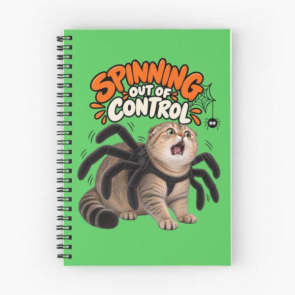 Item preview, Spinning Out of Control – Funny Halloween Cat Spider Costume Meme designed and sold by NoodlesTheCat.
