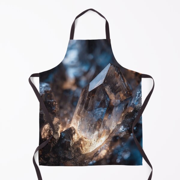 Item preview, Glowing Quartz Crystal Gemstone Macro — Dark Mineral Cave Photo Print designed and sold by LYAN-STORE.