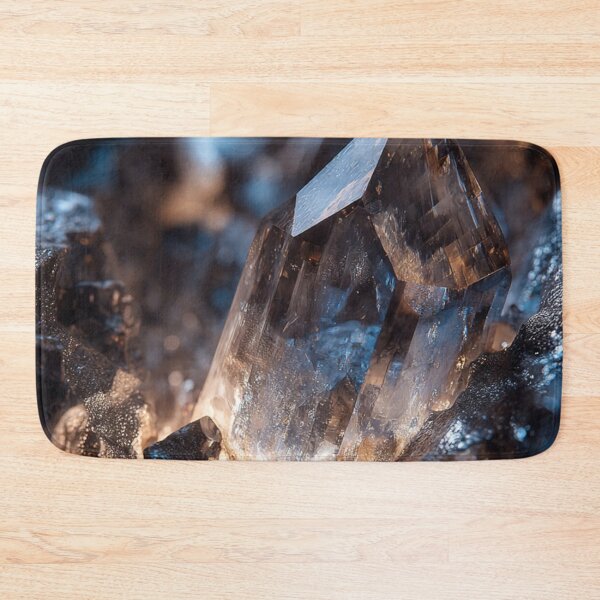 Item preview, Glowing Quartz Crystal Gemstone Macro — Dark Mineral Cave Photo Print designed and sold by LYAN-STORE.