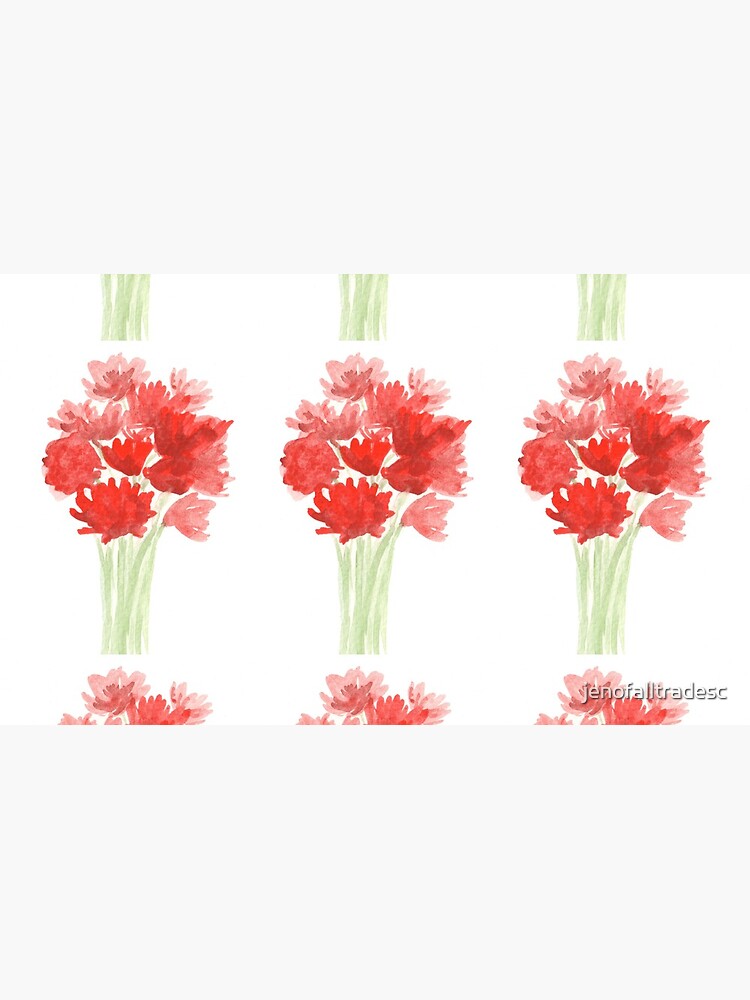 Red Azalea Flower Bouquet original watercolor painting by jenofalltradesc