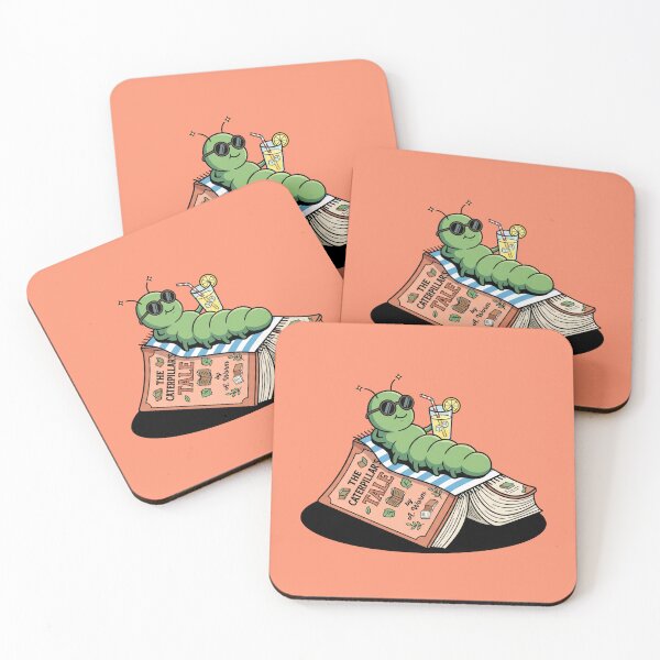 Item preview, Cute Bookworm Caterpillar Sunbathing On Novel Lemonade Summer Reading Humor Pop Art designed and sold by Rare By Hero.