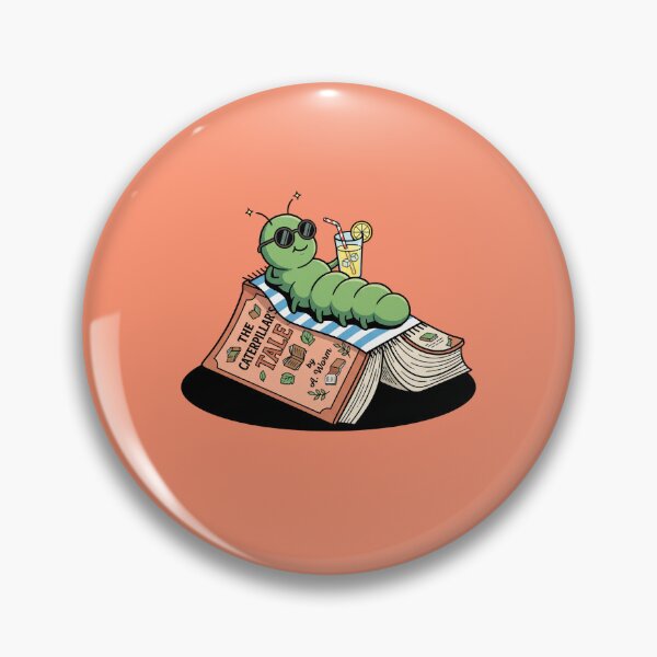 Item preview, Cute Bookworm Caterpillar Sunbathing On Novel Lemonade Summer Reading Humor Pop Art designed and sold by Rare By Hero.