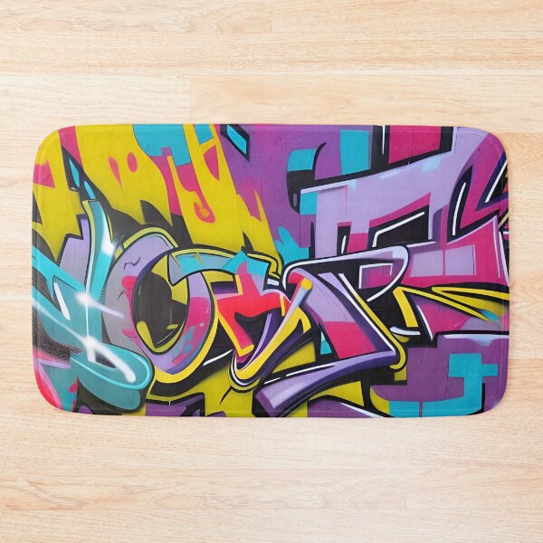 Item preview, Mural de arte callejero de estilo salvaje lavanda y magenta - Llama amarilla | 075 designed and sold by City Graffix Design Co..