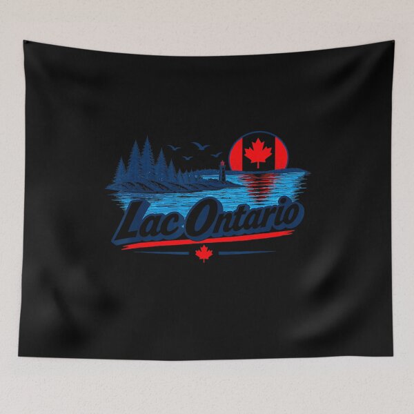 Item preview, Retro Vintage Lac Ontario Canada Maple Leaf Canadian Flag designed and sold by Jmiame12.
