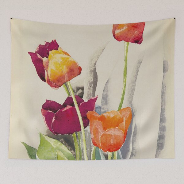 Item preview, Tulips No. 2 vibrant watercolor and pencil on paper still life painting portrait art print by Charles Demuth designed and sold by Jéanpaul  Ferro.