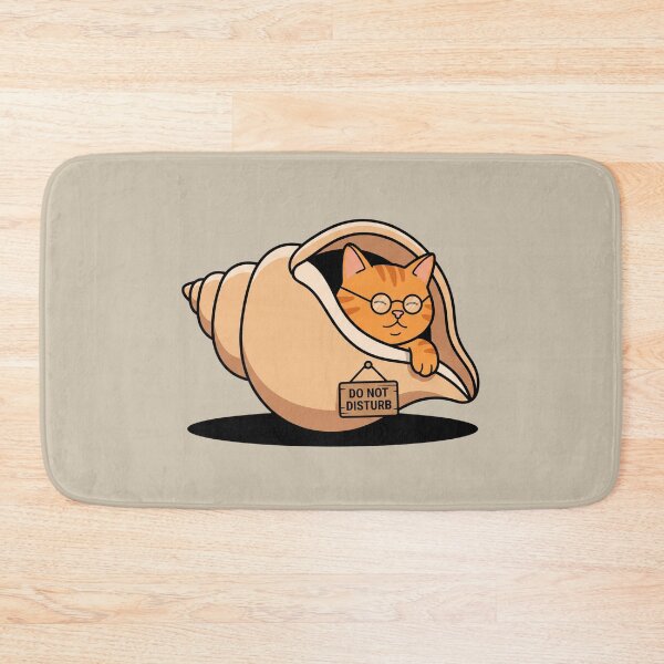 Item preview, Hermit Cat In Seashell Do Not Disturb Cute Introvert Orange Tabby Sleep Humor Pop Art designed and sold by Rare By Hero.
