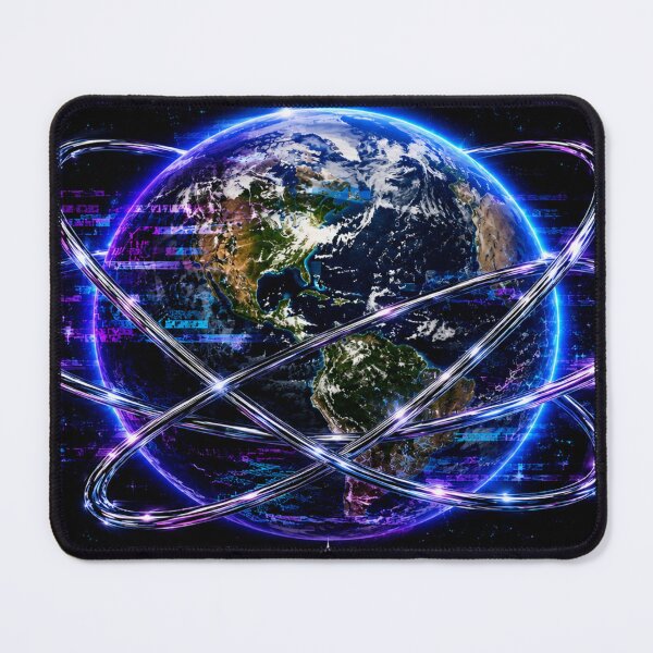 Item preview, Y2K Aesthetic Earth Glitch Art Space T-Shirt designed and sold by BeardWave.