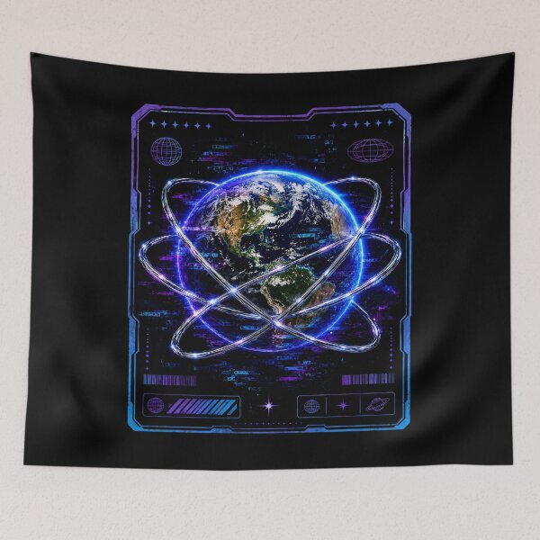 Item preview, Y2K Aesthetic Earth Glitch Art Space T-Shirt designed and sold by BeardWave.