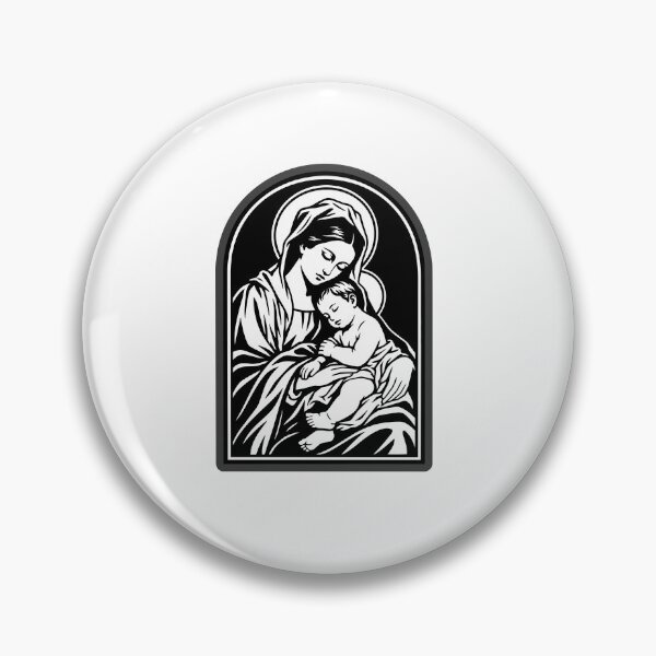 Item preview, Virgin Mary and Baby Jesus Woodcut Art designed and sold by KARTICK DUTTA.