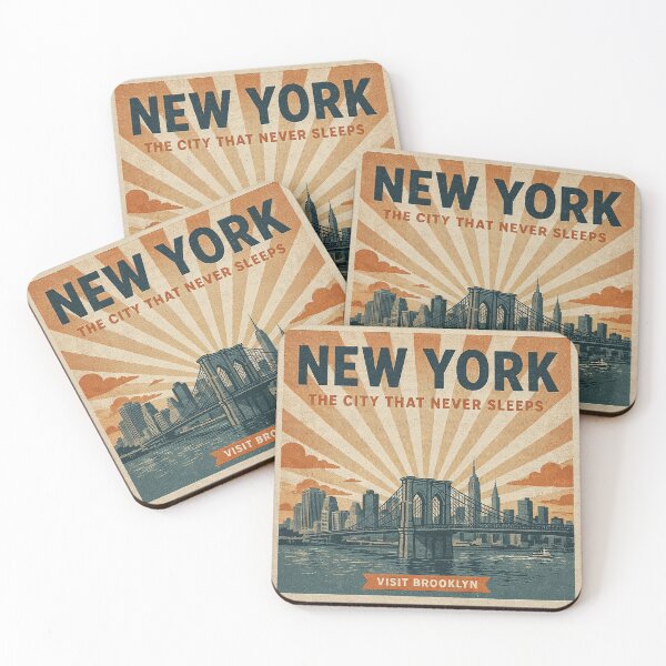 Item preview, NYC Retro — Vintage Skyline Poster designed and sold by Yesterday's Pixel.
