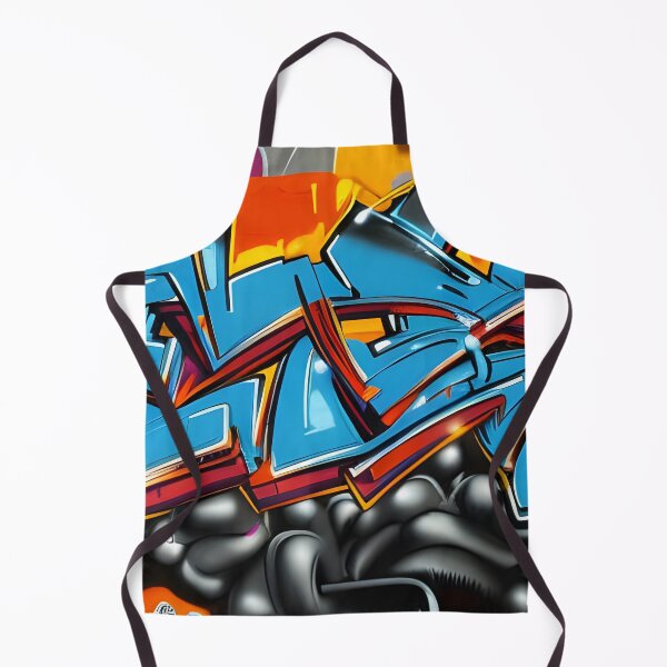 Item preview, Cerulean Blue & Orange 3D Wildstyle - Geometric Street Mural | 037 designed and sold by City Graffix Design Co..