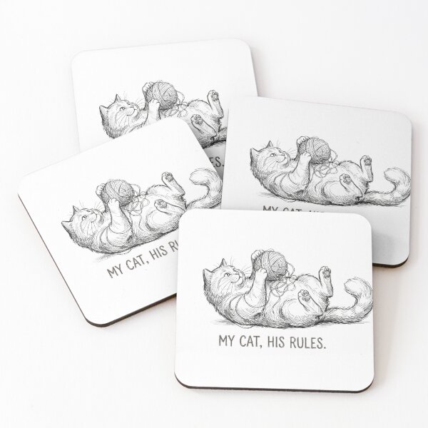 Item preview, My Cat His Rules – Funny Cat Sketch designed and sold by TOMSZE.
