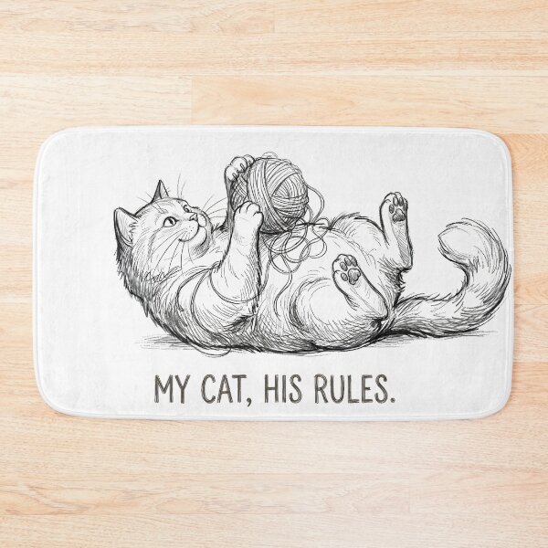 Item preview, My Cat His Rules – Funny Cat Sketch designed and sold by TOMSZE.