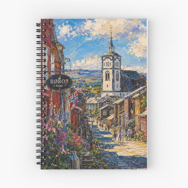 Item preview, Røros, Norway – a painting of a summer day in this beautiful Scandinavian village. designed and sold by GalleryKauffeld.