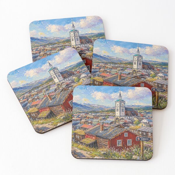Item preview, A painting of Røros, Norway – A Beautiful village in Scandinavia. designed and sold by GalleryKauffeld.