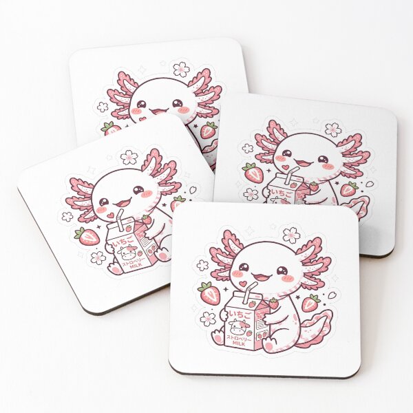 Item preview, Kawaii Axolotl Strawberry Milk designed and sold by ShairoArt.