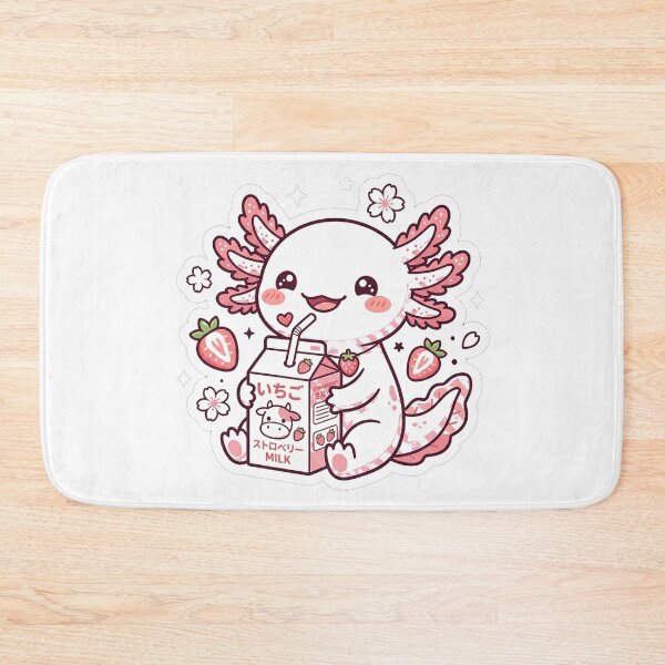 Item preview, Kawaii Axolotl Strawberry Milk designed and sold by ShairoArt.