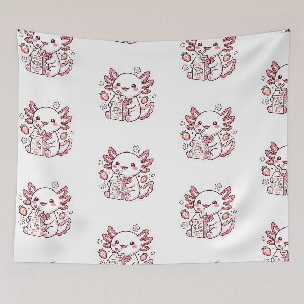 Item preview, Kawaii Axolotl Strawberry Milk designed and sold by ShairoArt.