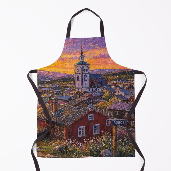 Item preview, Røros, Norway – a painting of a summer night in this beautiful Scandinavian village. designed and sold by GalleryKauffeld.