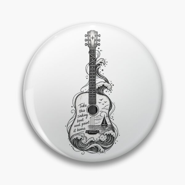 Item preview, Falling Slowly Lyrics Glen Hansard Acoustic Guitar Ocean Waves Sticker designed and sold by Biriba+55.